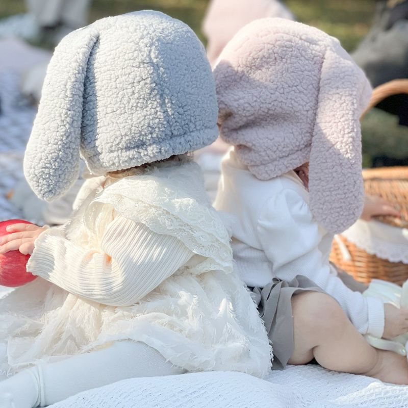 うさとパンツ帽子セット 長～いうさ耳が可愛い♪ふわモコうさちゃん帽子とパンツのセット